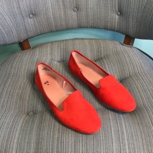 H&M red shoe slip on loafer